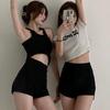 Lisa-Style Hip-Hop Jazz Black Slimming Shorts - Spicy Tight Hip-Hugging Elastic Hot Pants