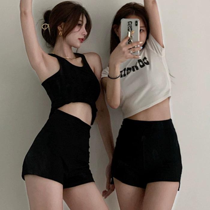 Lisa-Style Hip-Hop Jazz Black Slimming Shorts - Spicy Tight Hip-Hugging Elastic Hot Pants