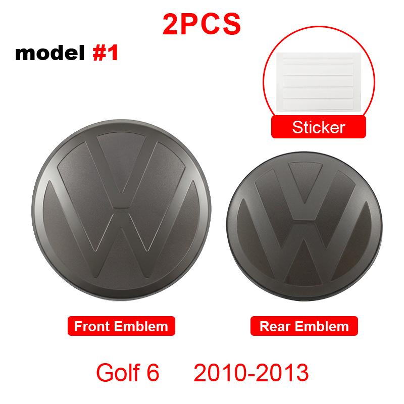 

2Pcs Car Front and Rear Emblem Black Label Flat Mirror Logo Cover Auto Modified Accessories For VW Golf 6 Golf 7 Golf 7.5 Golf 8