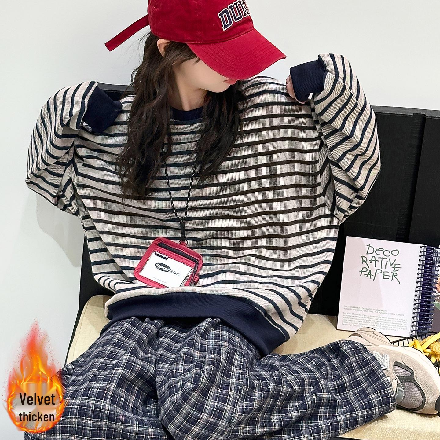 

Комплект для девочек: клетчатый флисовый свитшот и брюки широкого кроя - осенне-зимняя мода 170 cm