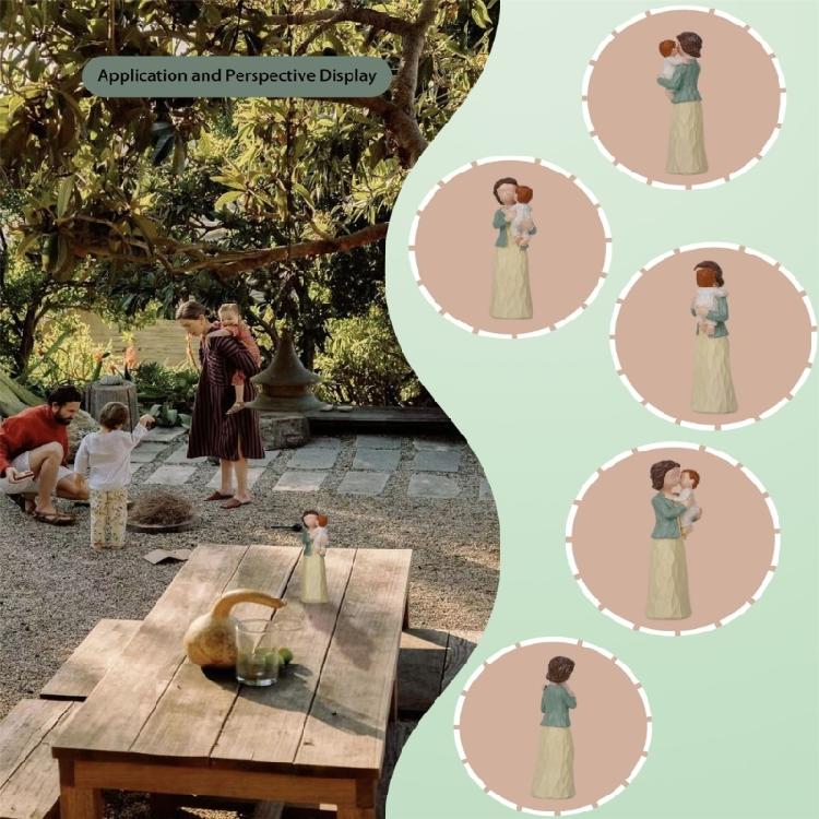 Familienfigur Statue Romantiker Liebespaar Skulptur Modellierte Handbemalte Figur Geschenk für Jubiläum Geburtstag