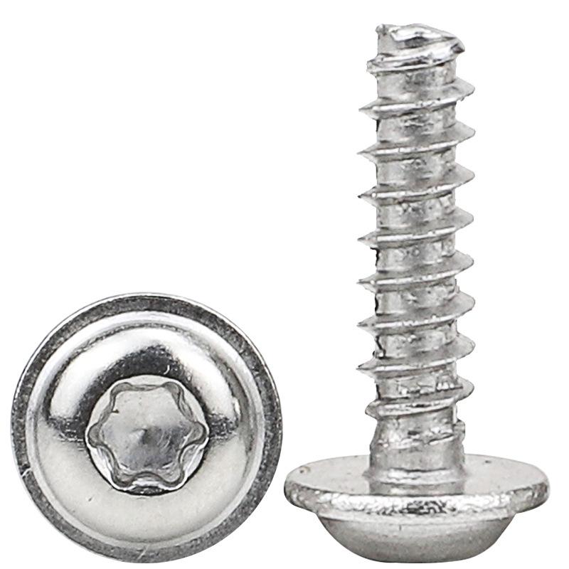 304 Edelstahl Selbstschneidende Schrauben, Pflaumenblüten-Schlitz, Unterlegscheiben-Flachkopf, Größen M3/M4/M5