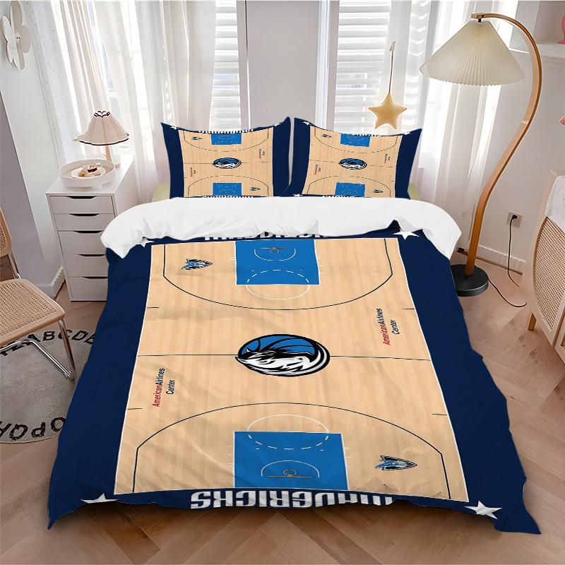 

3pcs bedding set Basketball Mavericks Includes 1 Comforter+2 Pillowcases, Without Pillow Inserts, Soft Comfortable, Lightweight Breathable272 135x200cm