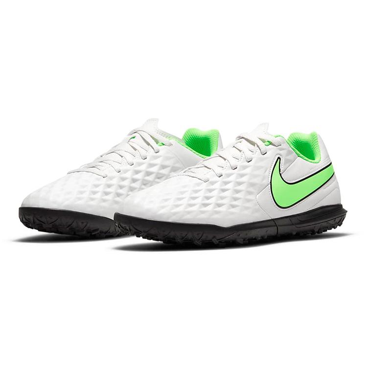 New Nike Tiempo Legend 8 Club TF Anti Slip Wear Resistant Low Top Kids' Soccer Shoes White Green Kids' AT5883-030