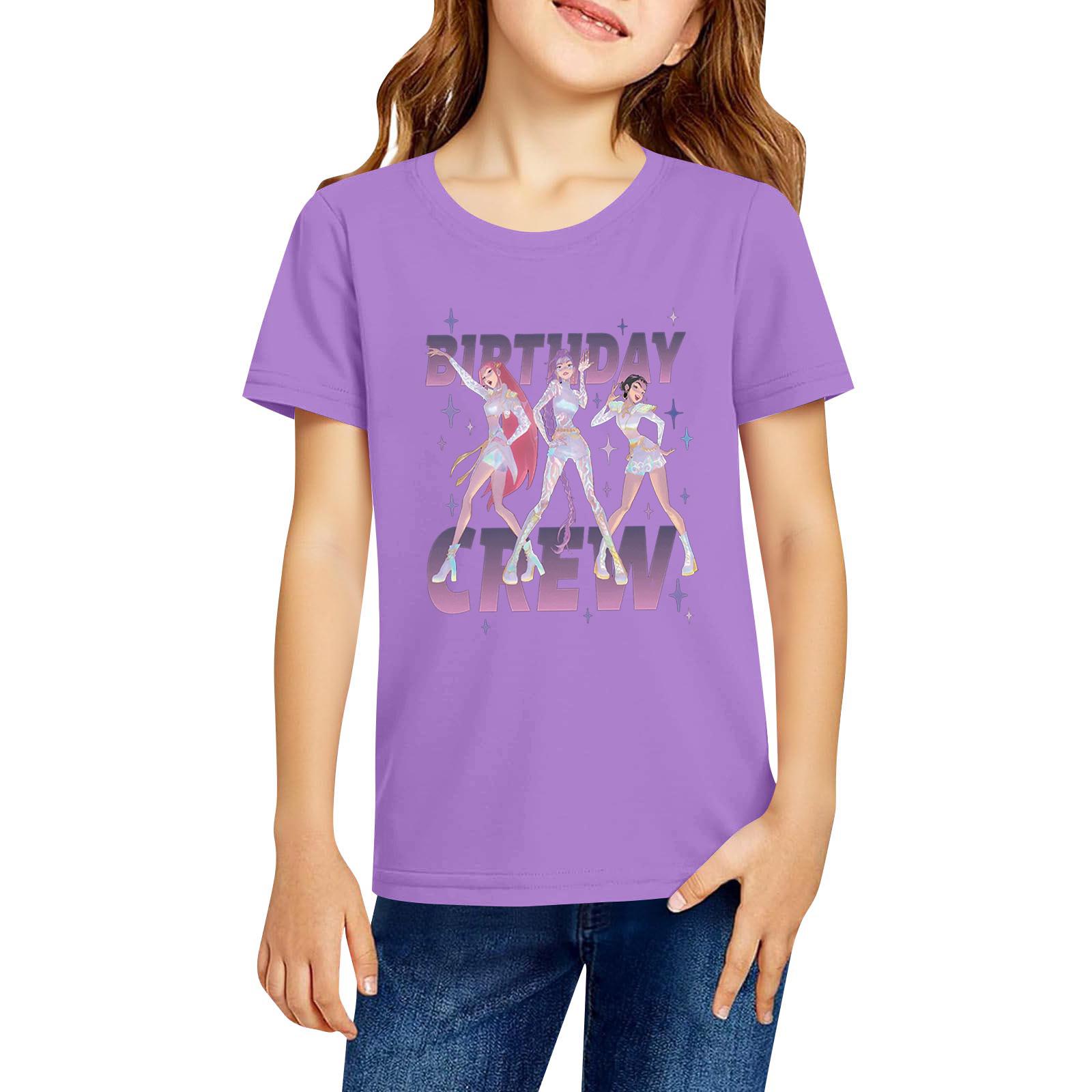 

Модная рабочая одежда с короткими рукавами и круглым вырезом, топы с принтом для детских летних топов 150