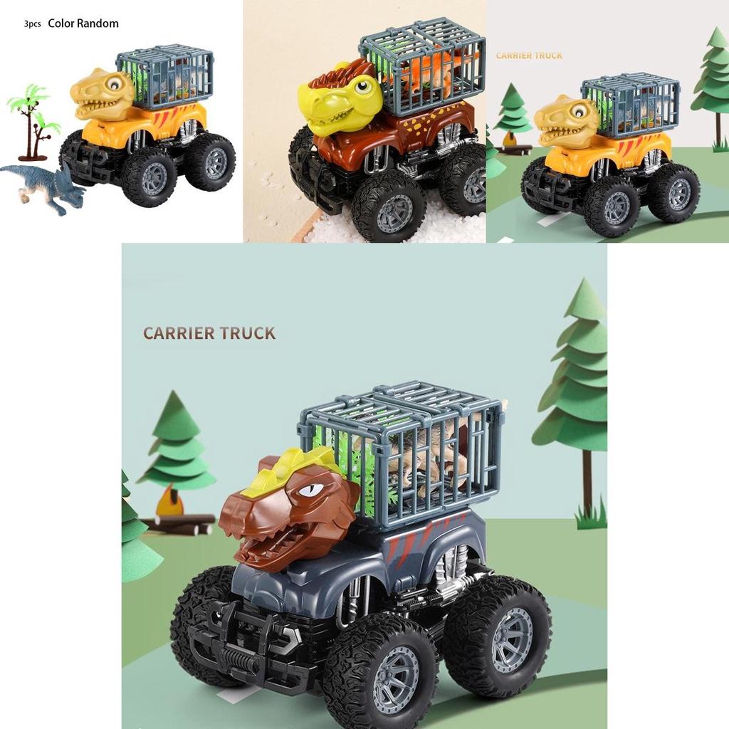 Sensory Engaging Dinosaur Truck Toy Set With Triceratops And Tyrannosaurus Figure
