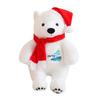 Cartoon Christmas Scarf Polar Bear Doll Plush Toy White Polar Bear Doll Girl Soothing Ragdoll