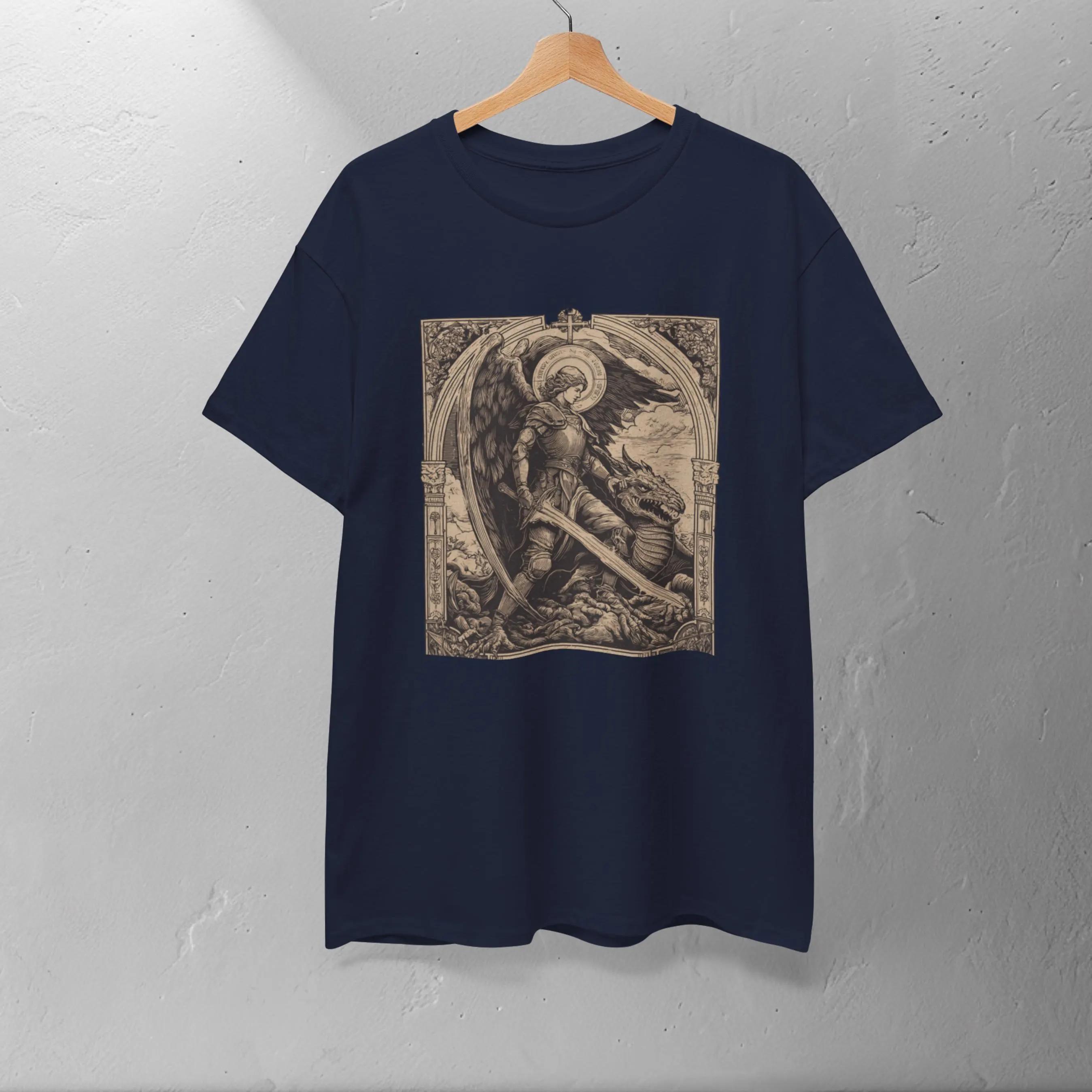 

Christian Protection T-Shirt Saint Michael Catholic Tee Religious Graphic Tee Saint Michael The Archangel Tee Gift for Spiritual 4XL
