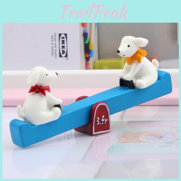 Resin Garden Statues Cartoon Dog Seesaw With Kawaii Theme For Home Office And Promotional Gifts