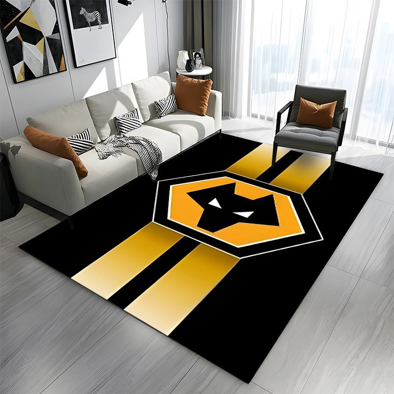 Wolf Head Hexagon Logo Design Patterned carpet a non slip rug suitable for all seasons and any setting, gift