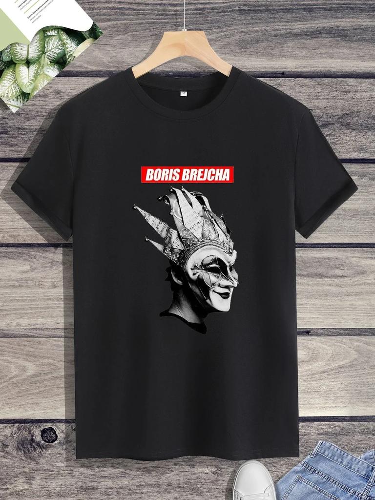 Harajuku Hip-hop Boris Brejcha Dj Mask Cool Short Men Women Tee Shirt Male Summer Fashion Hipster  Y2K  Hot Product