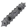 Halloween Tablecloth Decoration Black Lace Table Runner Round Spider Cobweb Table Cover Fireplace Mantel Scarf Lampshade Bat Wall Stickers for