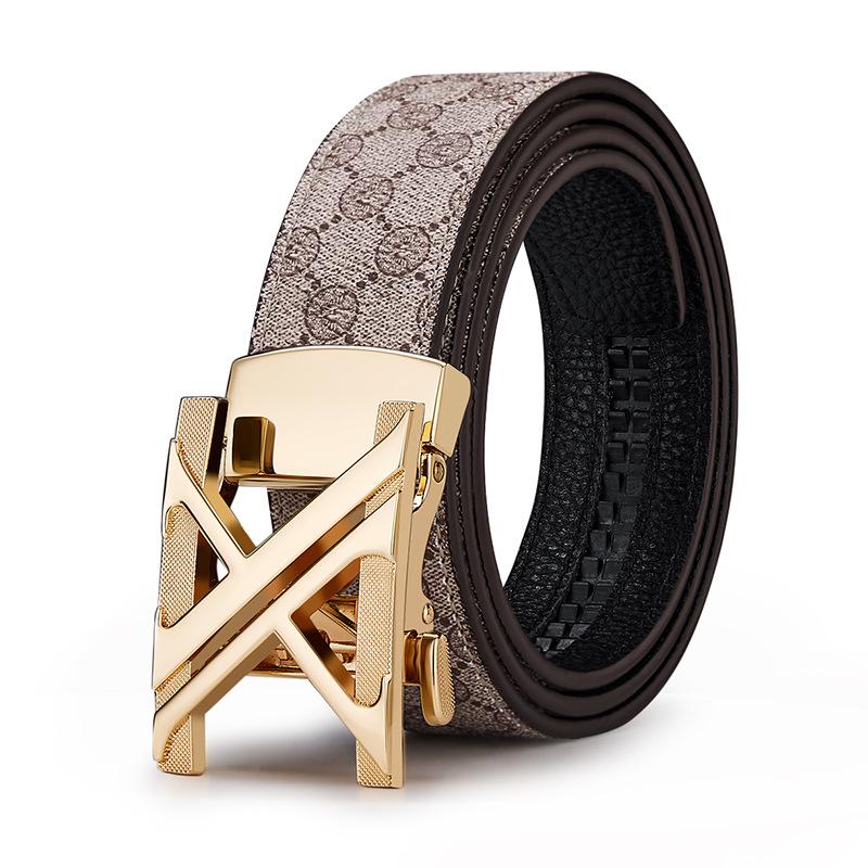 King Paul Men's Premium Alloy Buckle PVC Cowhide Business Belt, New Style.