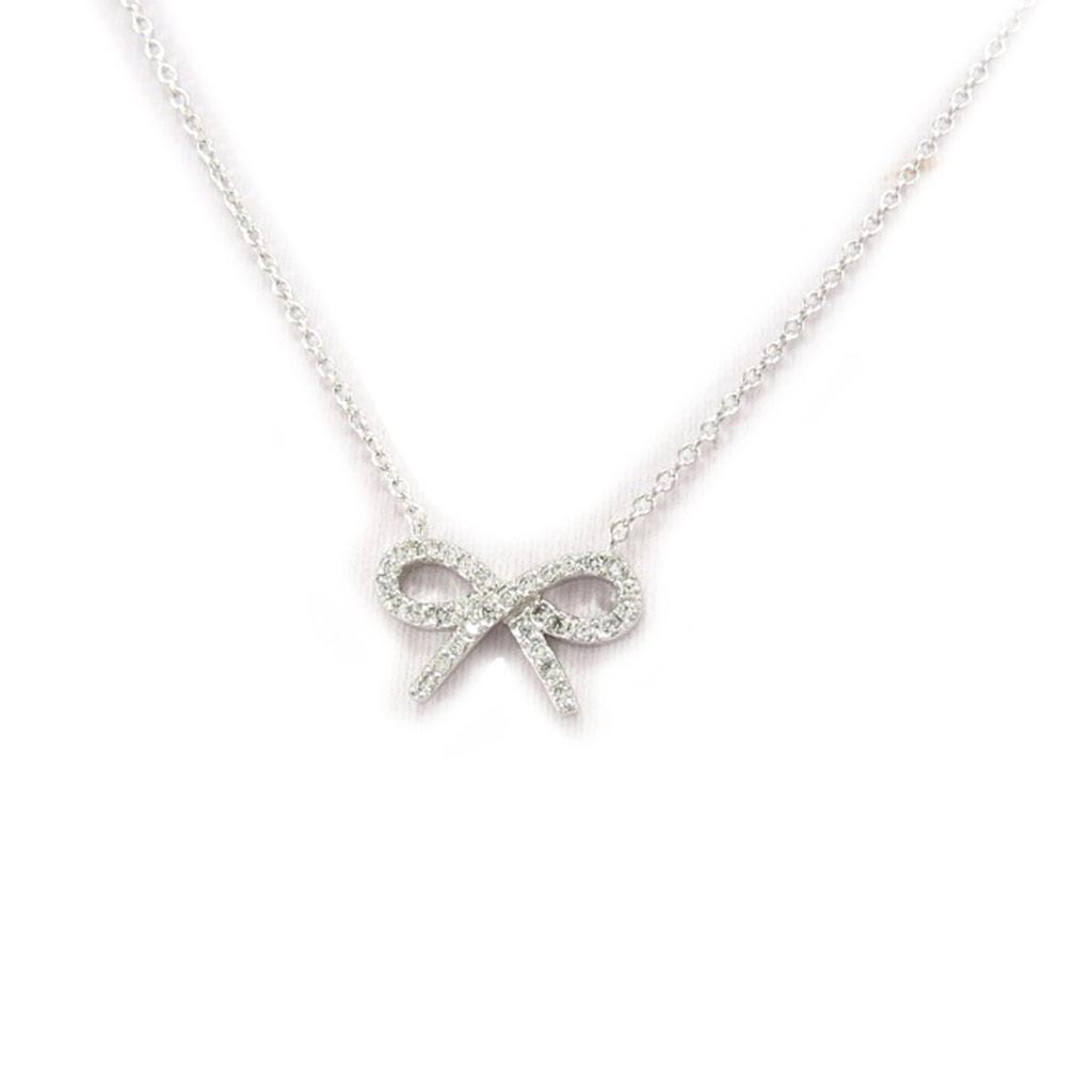 Les Trésors De Lily [K6647] - Silver Necklace 'Romantic Knot' Silver White (rhodium-plated) - 16x10 Mm