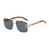Fashion Retro Rimless Sunglasses Luxury Leopard Head Sunglasses Street Po Sunglasses