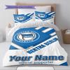 Name Custom Hertha BSC Logo Pattern Bedding Set Quilt Cover Pillowcase Home Decor Gift (1 * Duvet Cover + 2 * Pillowcase, Without Core)