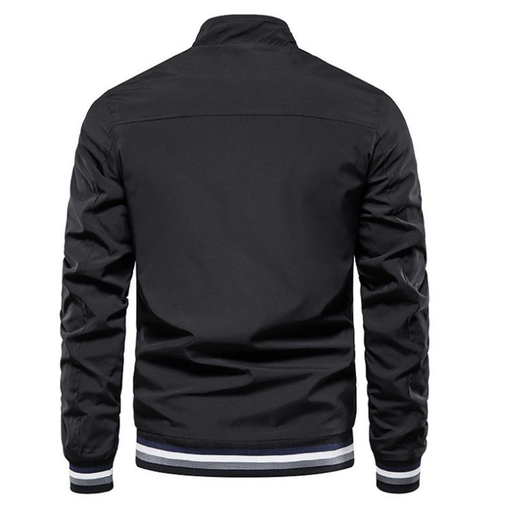 Men Casual Sports Jacket Spring Autumn Solid Color Breathable Windproof Waterproof Zipper Thin Coat Stand-up Collar Jackets