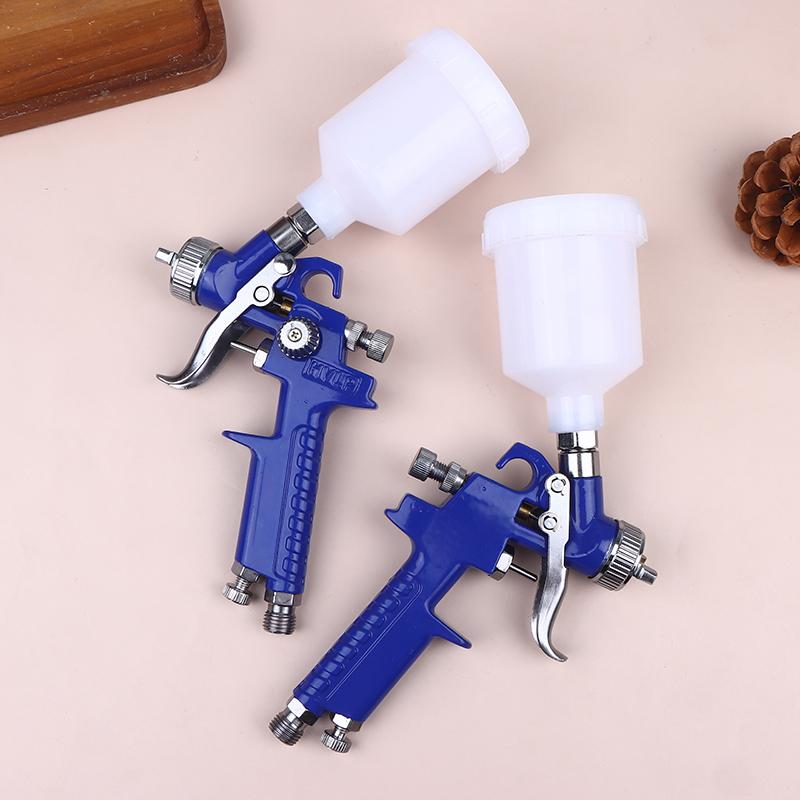 Professionelle HVLP-Spritzpistolen 0,8/1,0 mm Düse Mini 125 ccm Becher Spritzpistole Schwerkraft Airbrush Pneumatische Pistole zum Lackieren von Autos Aerograph