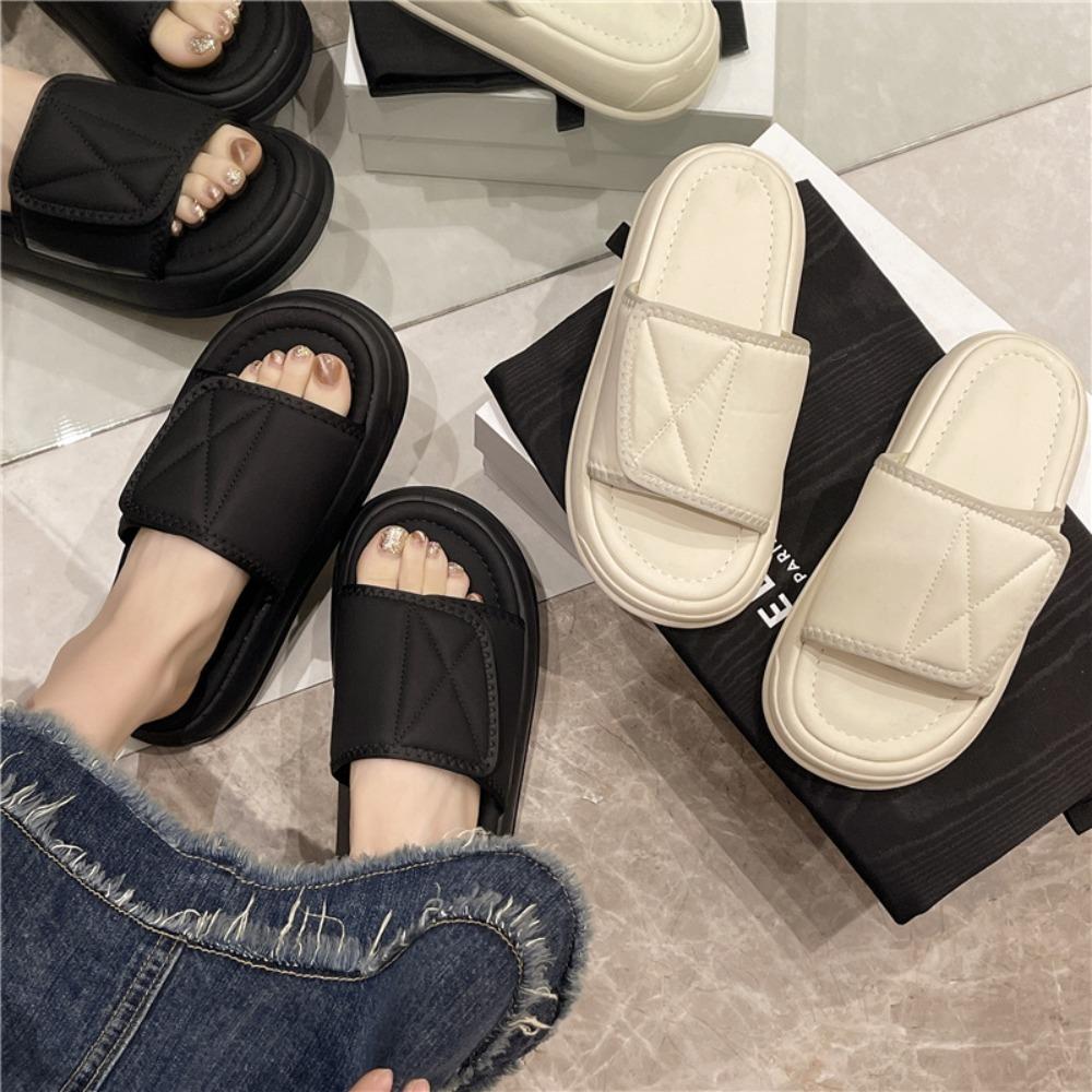 

New Slippers Women Shoes Summer Indoor Sandals Fashion Home Sponge flat cake shoes