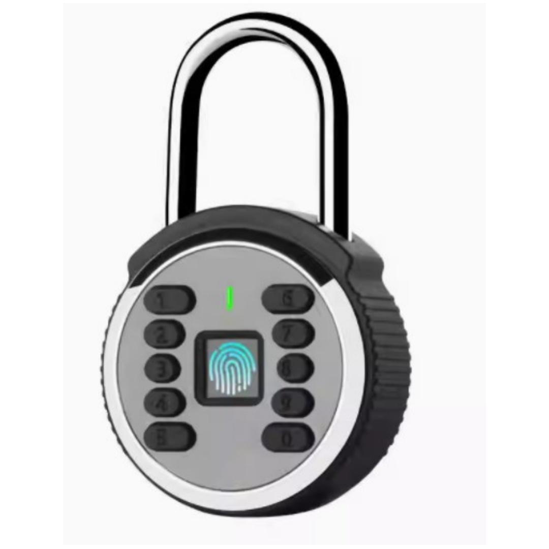 304 Stainless Steel Smart Fingerprint Padlock with IP67 Waterproof APP Remote (Black,Stainless Steel)