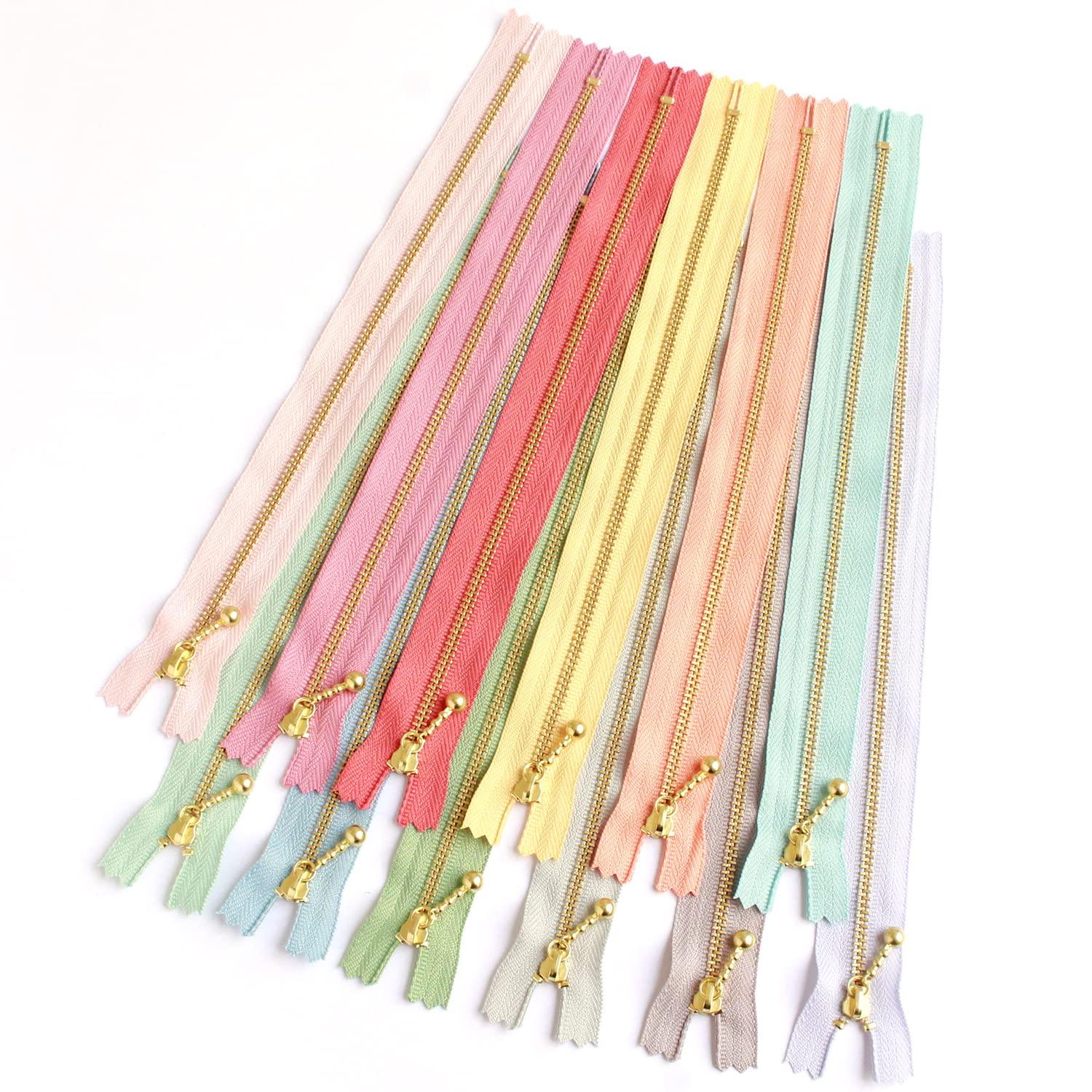 

Nippon Chuko Zipper with Slider Nuance Color 12-Color Set 25cm Gold 3G25-N12MIX