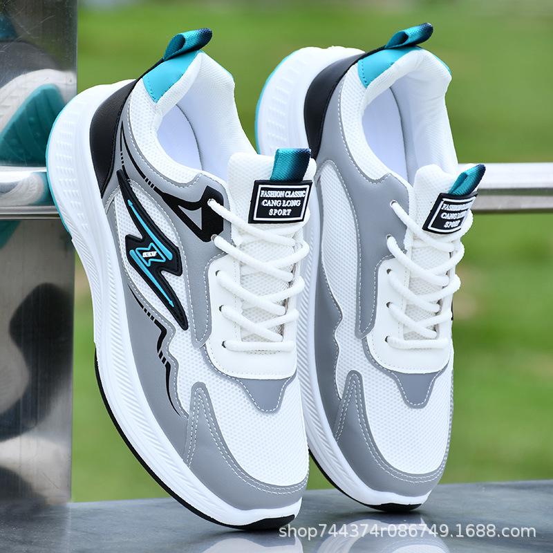 White sneakers spring and autumn new lightweight running shoes soft sole non-slip air cushion elastic student shoes