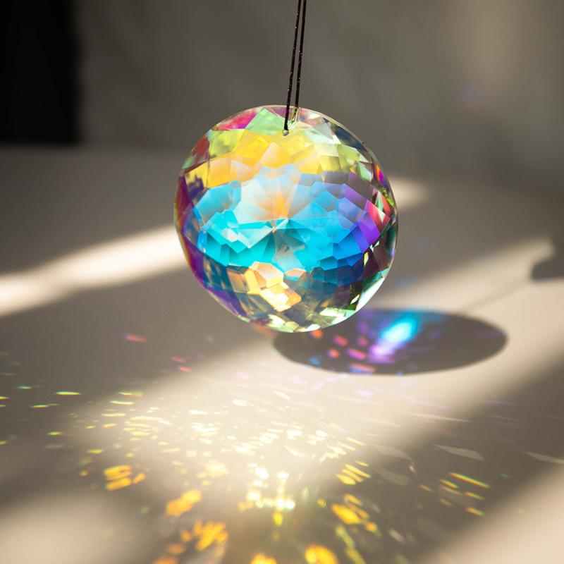 Rainbow Crystal Wind Chime Window Hanging Bell Glass Pendant Sun Catcher Christmas Decoration Home Decoration Garden Decoration