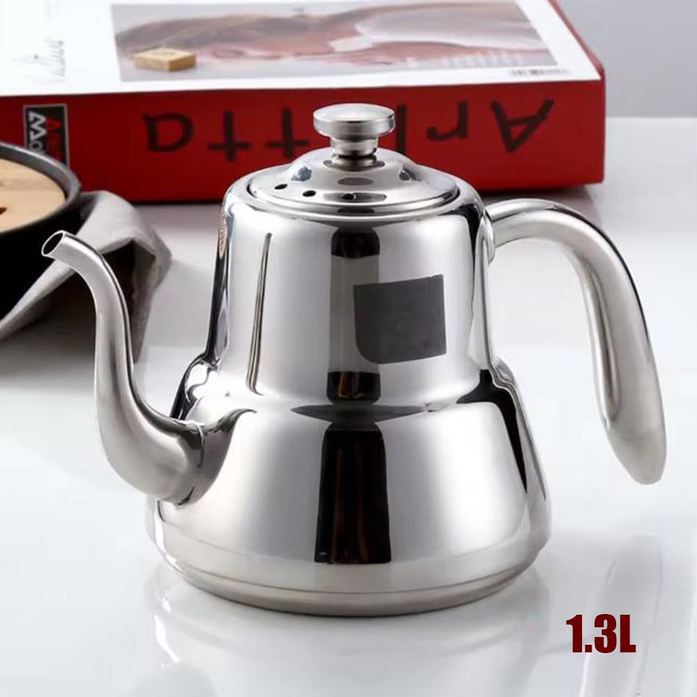 

Thickened Stainless Steel Teapot, Home Restaurant Tea Infuser With Tea Strainer, Boiling Water For Brewing Tea Kettle,1.3L/1.6L
