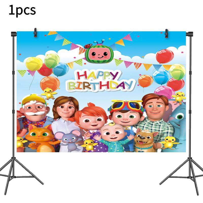 Theme Cartoon Birthday Party Supplies Set With Paper Napkins Cups