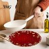 Non Slip Kitchen Decor Round Christmas Placemat, 14 Inch Festive Pattern Anti Tabletop Protector, Scald Table Cover Heat Insulation Place Mat
