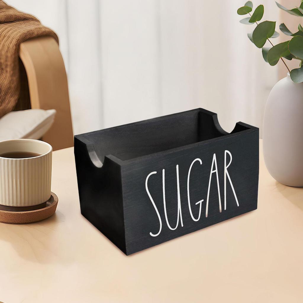 Bauernhaus Kaffee Bar Zuckerpäckchenhalter Holz Organizer Aufbewahrungsbehälter für Tee und Kaffeeweißer Station