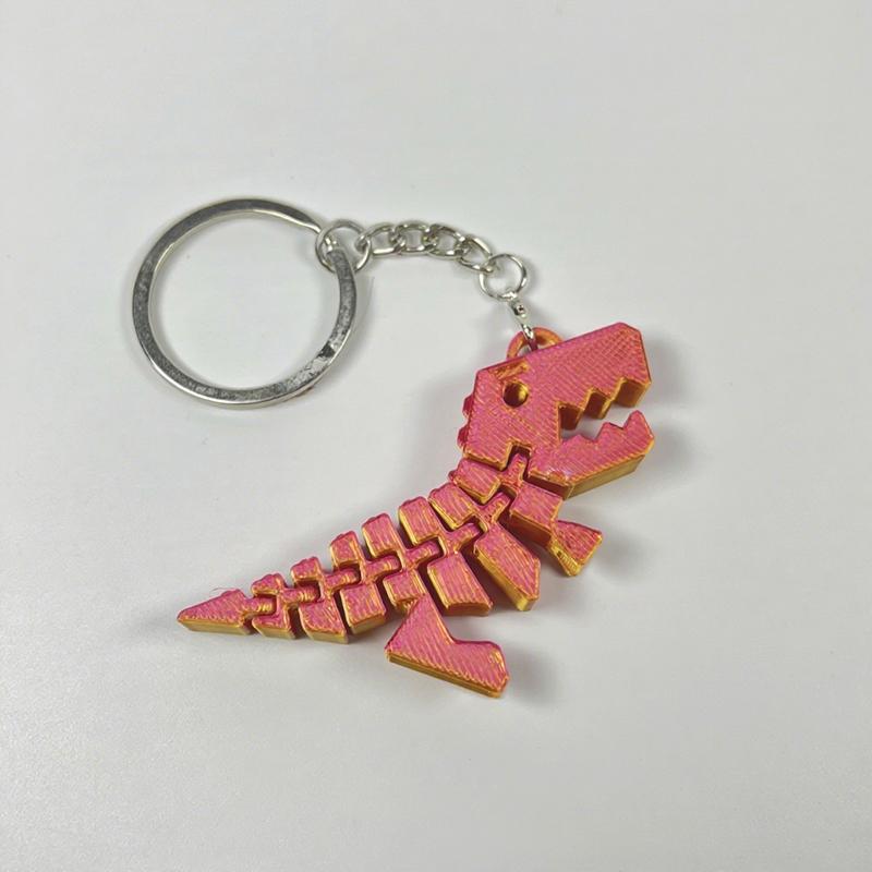 3D Printed Dinosaur Keychain Pendant Multi-Joint Movable Creative Design Decoration Bag Accessories Charm Gift