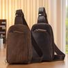 New Chest Bag Men's Leather Crossbody Bag High-end Leather Bag Crazy Horse Leather Men's Bag Vintage Crossbody Backpack