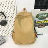 Schoolbag1011 New Solid Color Corduroy Fashion Casual Backpack Women's Simple Design Lightweight Couple Plush Backpack Women