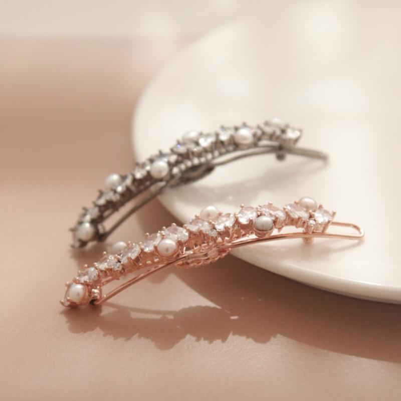 

J.Lauren Oval Cubic Pearl Rosegold Hairpin H0764 rose gold