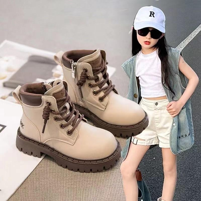 Children's Fashionable Leather Boots British Style Short Boots Everyday Versatile Casual Shoes