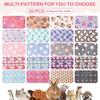 Newwiee 20 Pcs Small PET Fleece Blanket Washable Waterproof Small Animal Cage Bedding Guinea Pig Puppy Dog Cat Pee Pad Liner Accessories(12 x 12