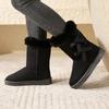 Bow winter new velvet thickened snow boots women's warm medium boots women