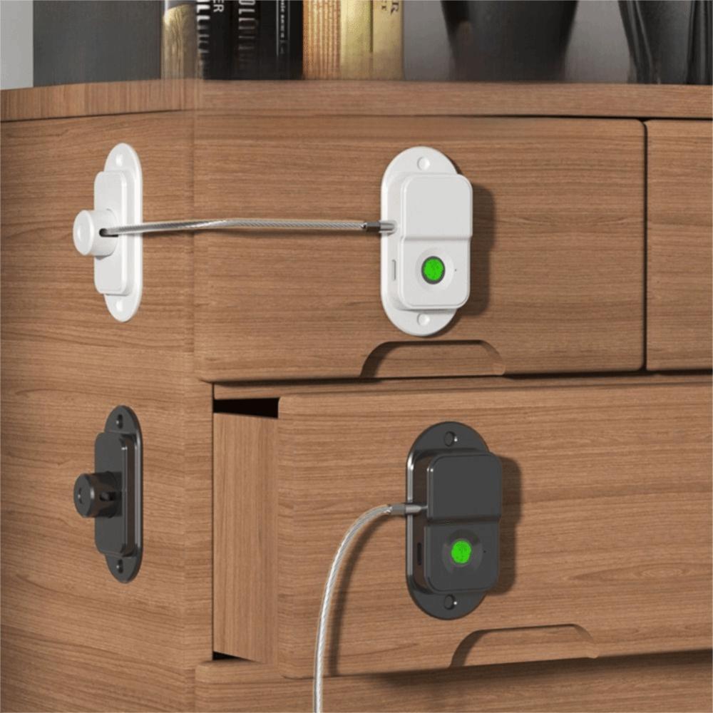 Intelligent Spärr Barnsäkerhetslås Rostfri Kabel Kylskåpslås Dörrlås Hemsäkerhet