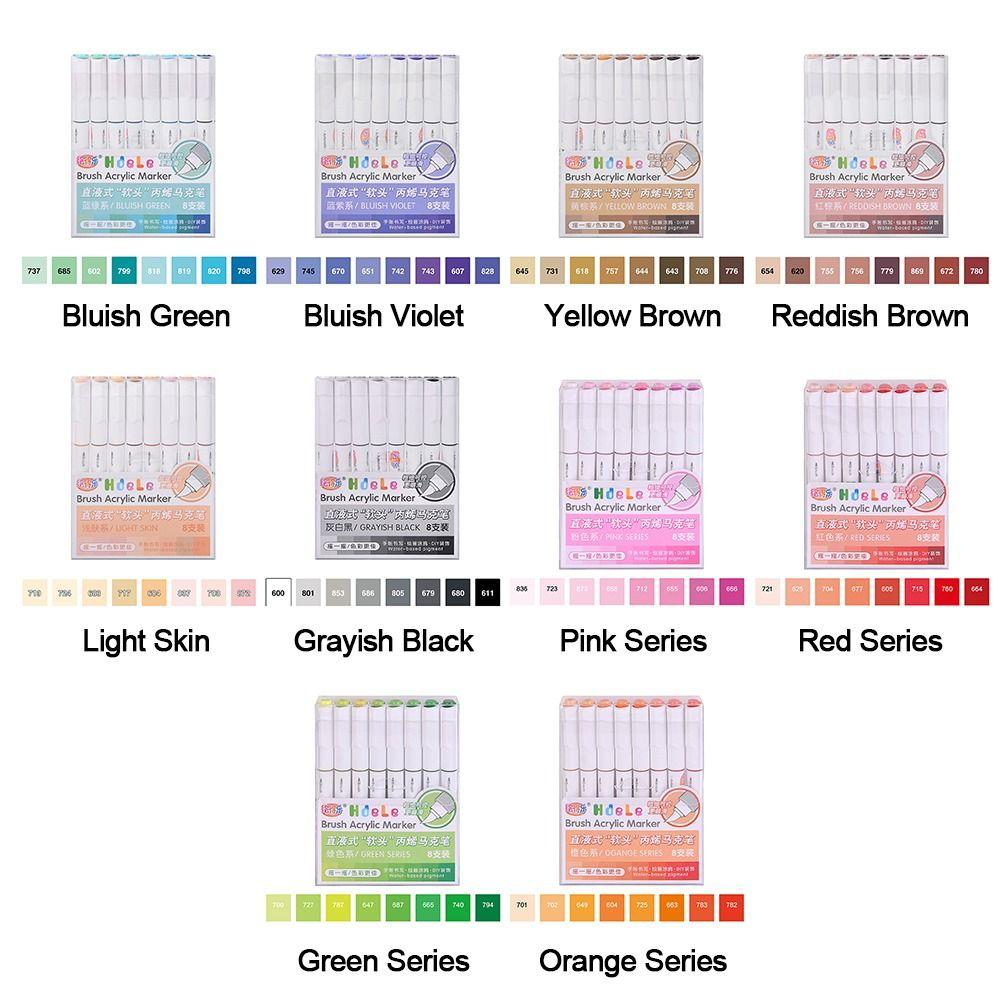 Quick-Drying Acrylic Marker Pen Softhead Art Watercolor Pen Straight Liquid Marker  Calligraphy