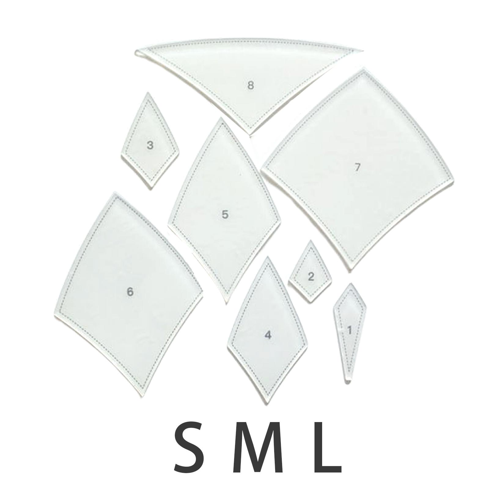 8x Rhombus Acrylic Quilting Templates Clear Quilt Stencils Assorted Sewing S