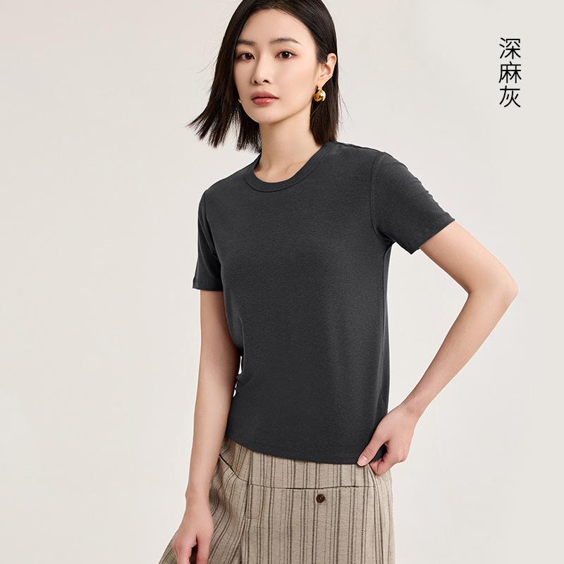 Tencel wool short-sleeved top is popular in women's summer, cool and bacteriostatic, with a small flying sleeve T-shirt inside.