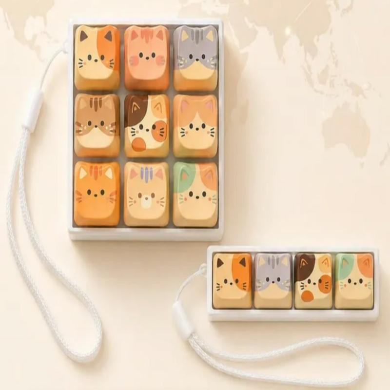 Keycap Room Cute Sensibility Cat Keycap Keyring Keyboard Keychain (2 Option)