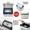 Frigorifero Mini Portatile 12V/240V 60W 12L / Scaldavivande Con 2 Metodi di Ricarica con Maniglia per Auto Campeggio Casa Frigorifero Cooler