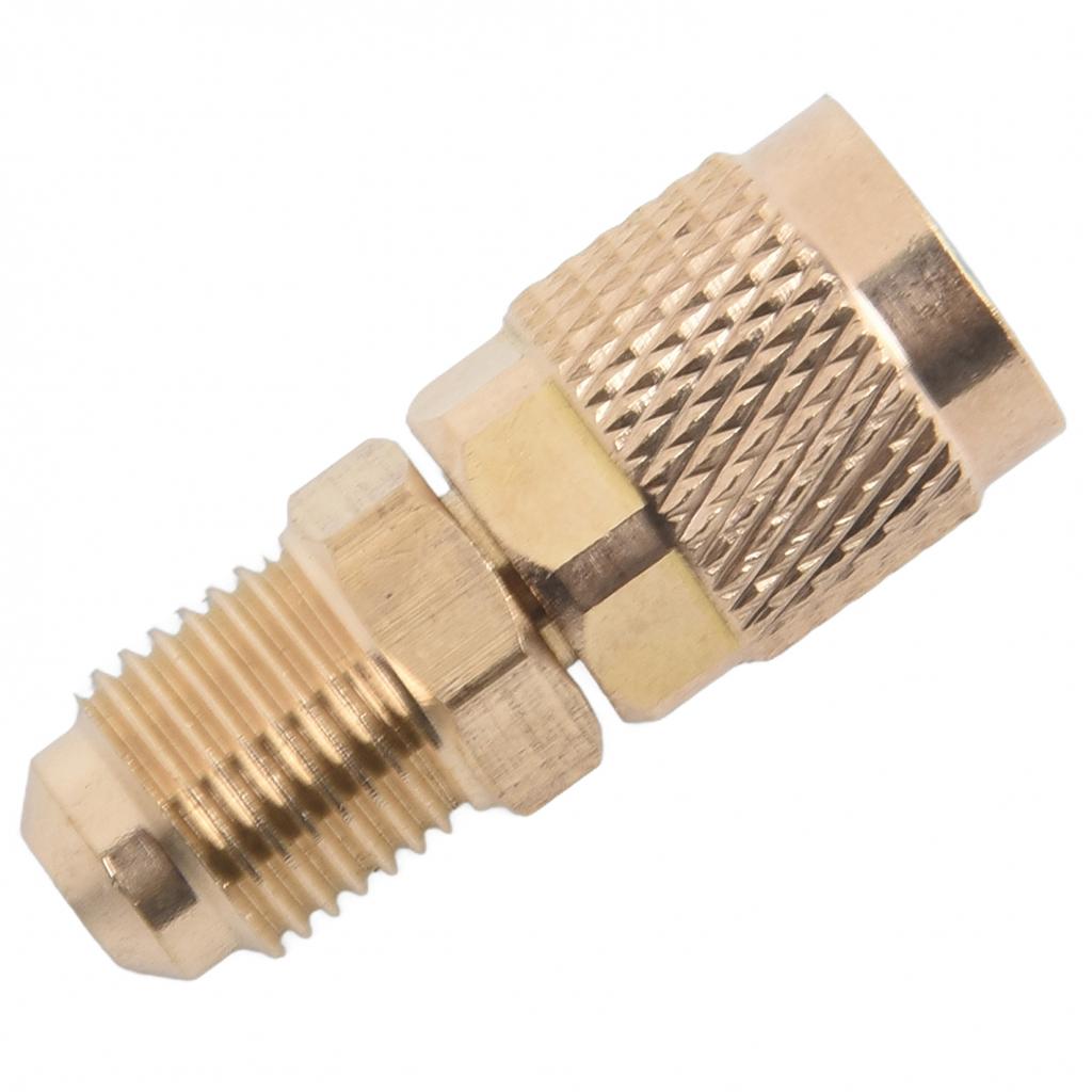 R410a 1/4 Zoll Außengewinde auf 5/16 Zoll Innengewinde SAE Schlauch Lade-Pumpe Messing HLK Adapter Verbinder