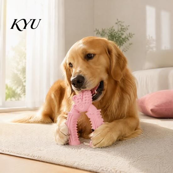 Vise Shaped Chew Toys Dog Toy, Bite Resistant TPR Puppy Teething Interactive Rubber Pet Chewing Toy for Teeth Cleaning & Gum Massage