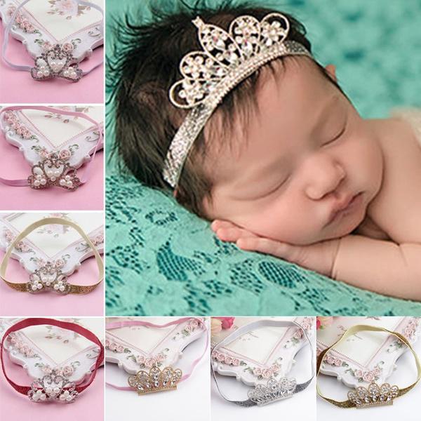 

Корона детская повязка для волос розово-красная