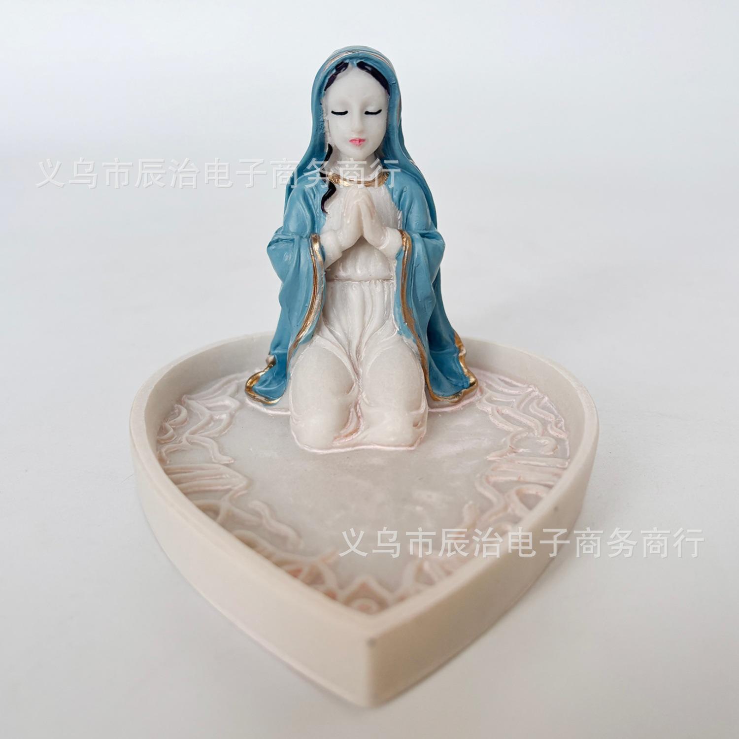

Virgin Mary Rosary Holder Bead Holder Jewelry Box Holder Resin Craft
