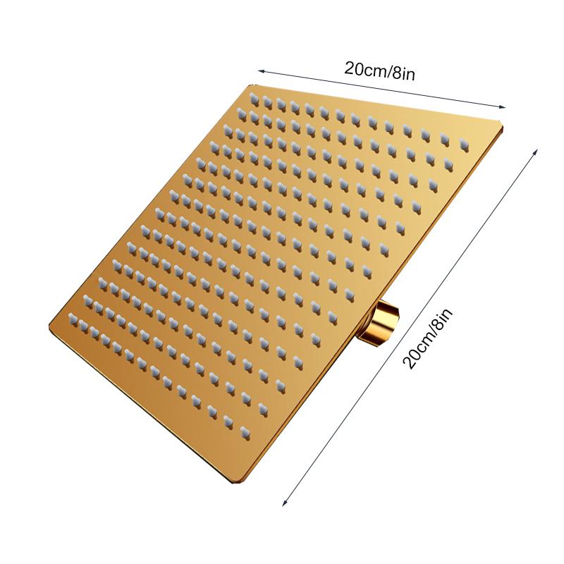 Ultra Thin 8/10/12 Inch Stainless Steel Rainfall Shower Head High Pressure Showerhead Black Golden Celing Mounted Shower Head