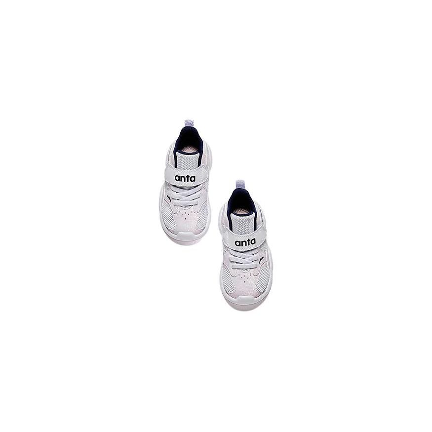 Anta Kids Lifestyle Series Comfortable Anti-Kick Wear-Resistant Low-Top Walking Shoes Baby shoes White 322330001-2